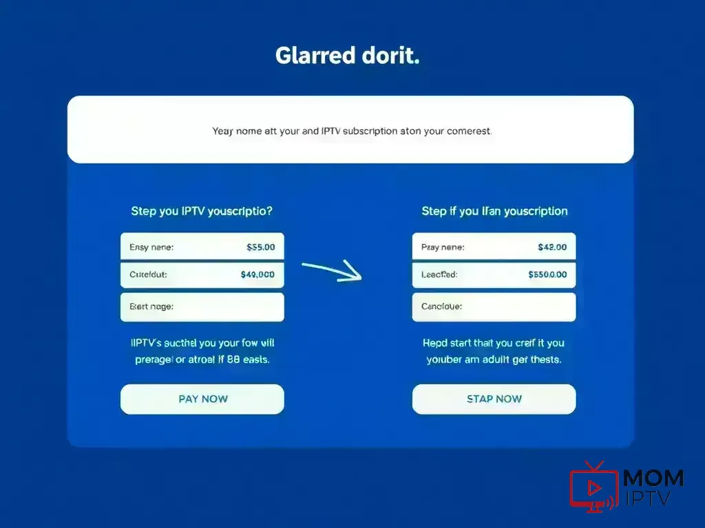 Step-by-step checkout process for Mom IPTV payment